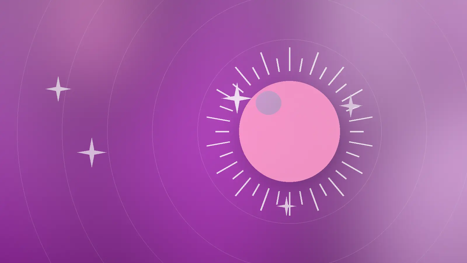 Abstrakt rosa-lilla solillustrasjon som symboliserer hudens pigment og solbeskyttelse i en guide om å fjerne føflekk og sjekke huden