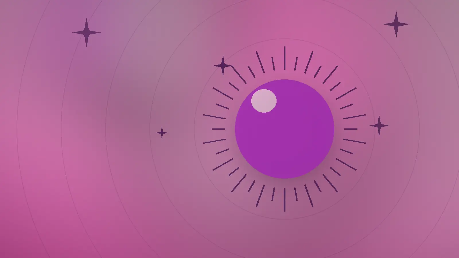 Abstrakt illustrasjon med solstråler i rosa-pink som viser solens rolle ved melasma og pigmentflekker i ansiktet